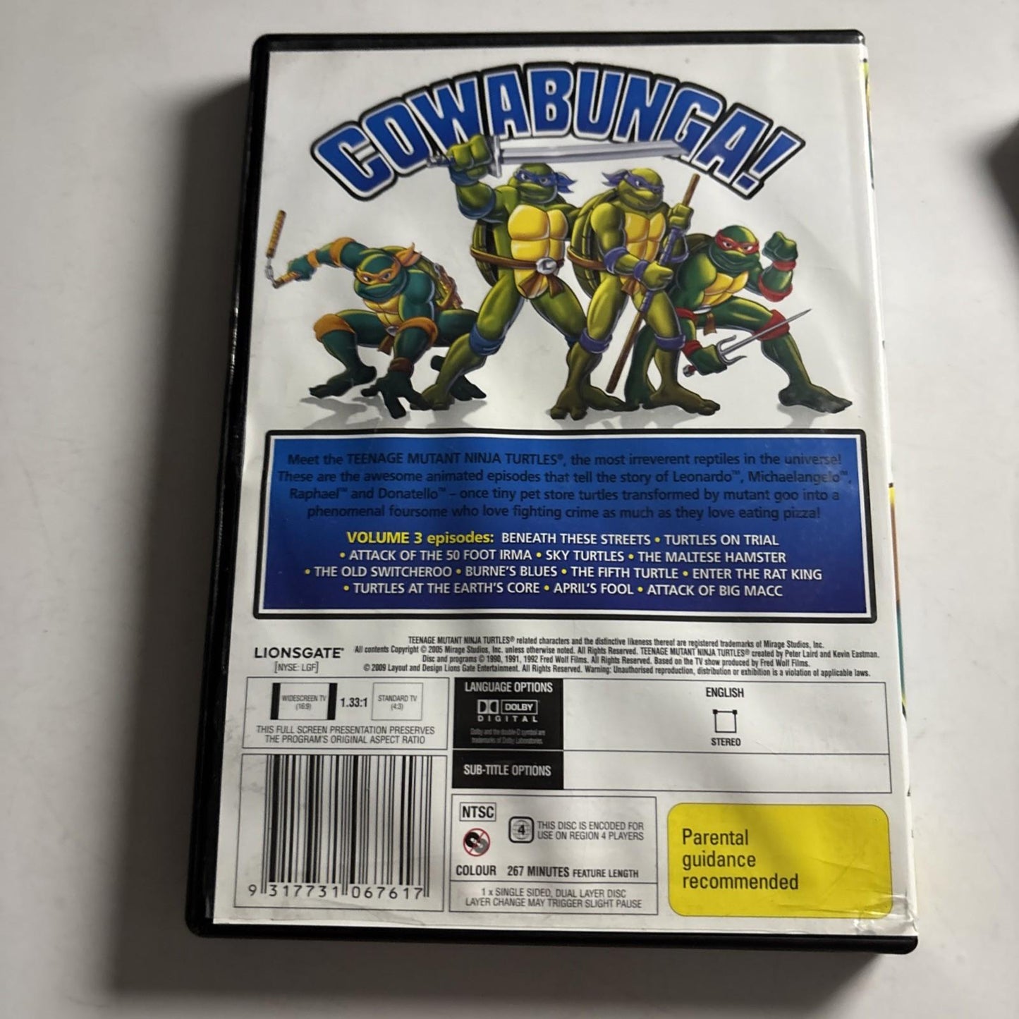 Teenage Mutant Ninja Turtles : Vol 3 (DVD, 1987) Original TV Series  Region 4