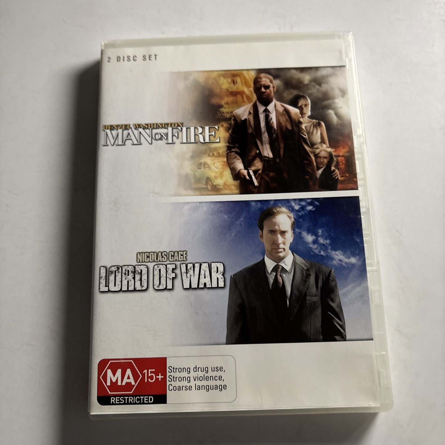 Man On Fire / Lord Of War (DVD, 2004) Nicholas Cage Region 4