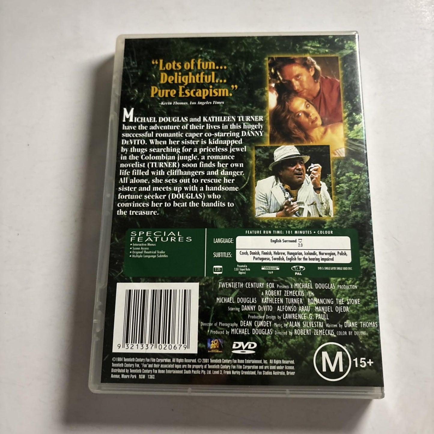 Romancing The Stone (DVD, 1984) Michael Douglas, Kathleen Turner Region 4