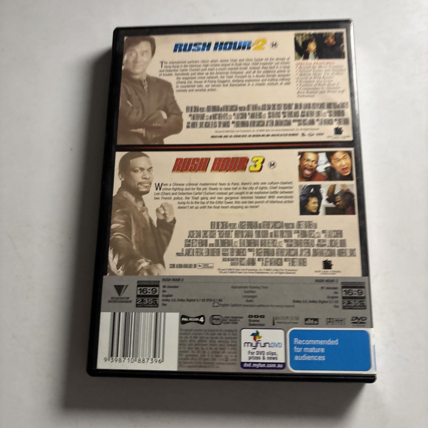 Rush Hour 2 / Rush Hour 3 (DVD) Jackie Chan, Chris Tucker Region 4