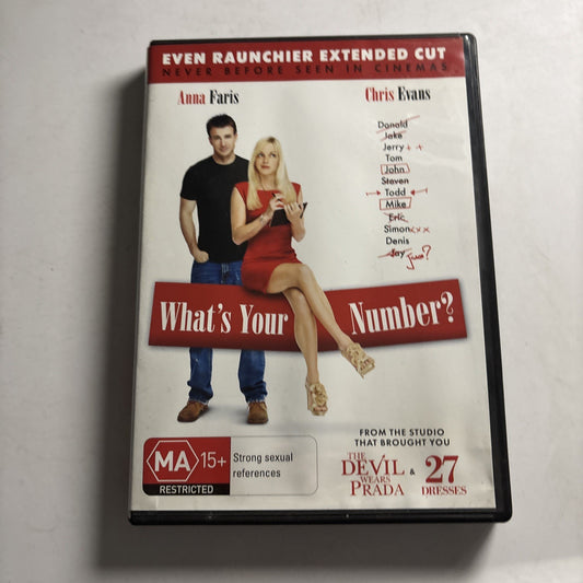What's Your Number? (DVD, 2011) Anna Faris, Chris Evans Region 4