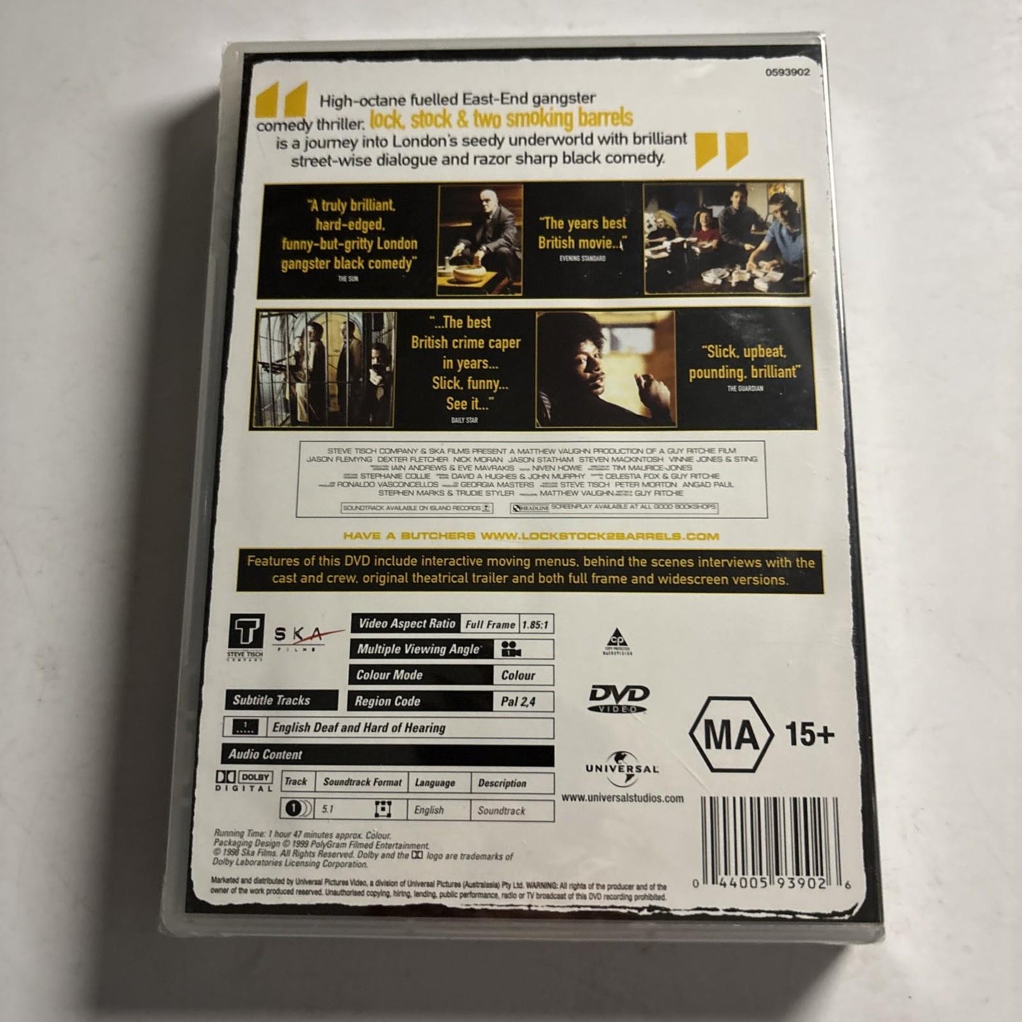 Lock, Stock And Two Smoking Barrels (DVD, 1998) Jason Statham Region 4 NEW