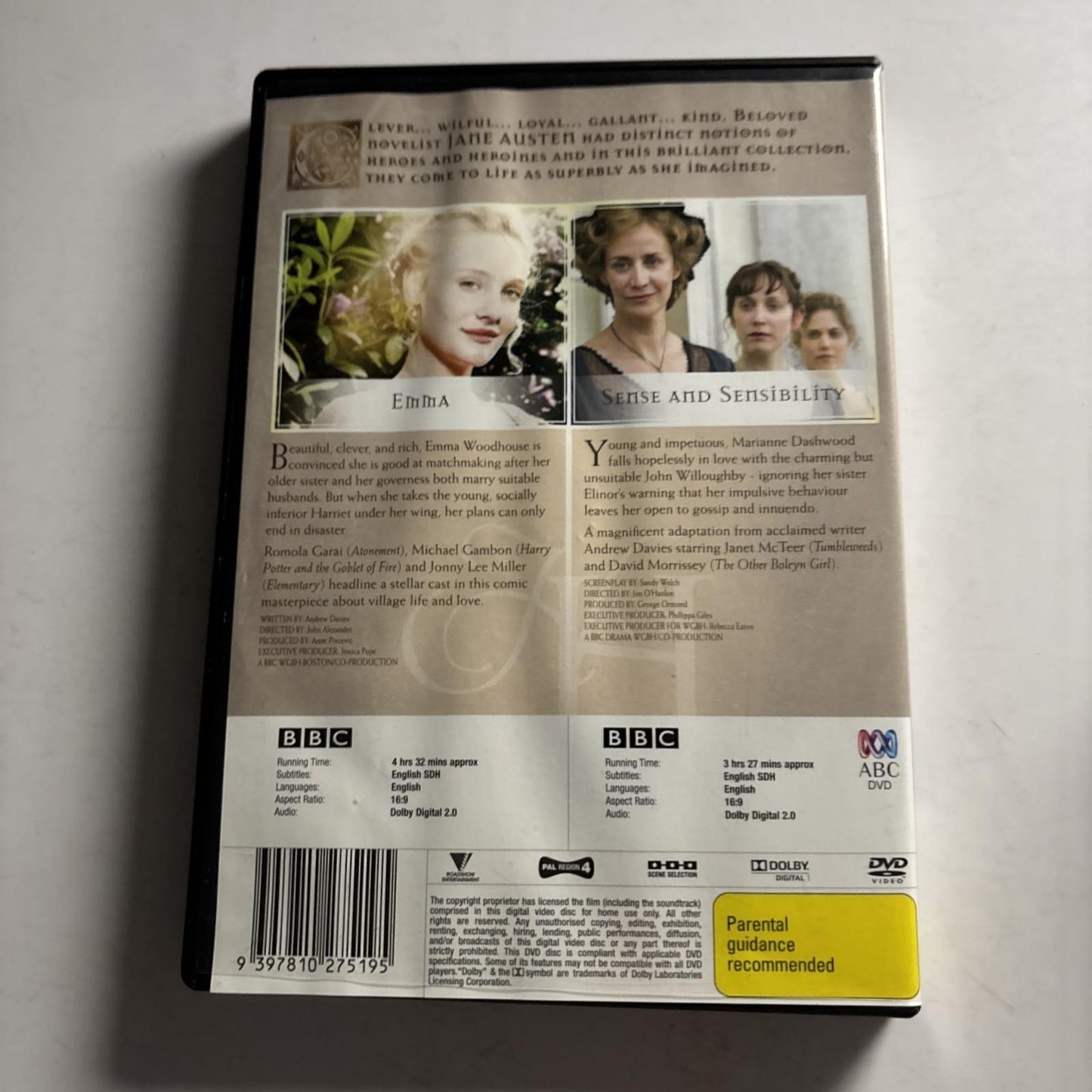Emma & Sense And Sensibility BBC Adaptation (DVD, 3-Disc) Michael Gambon Region4
