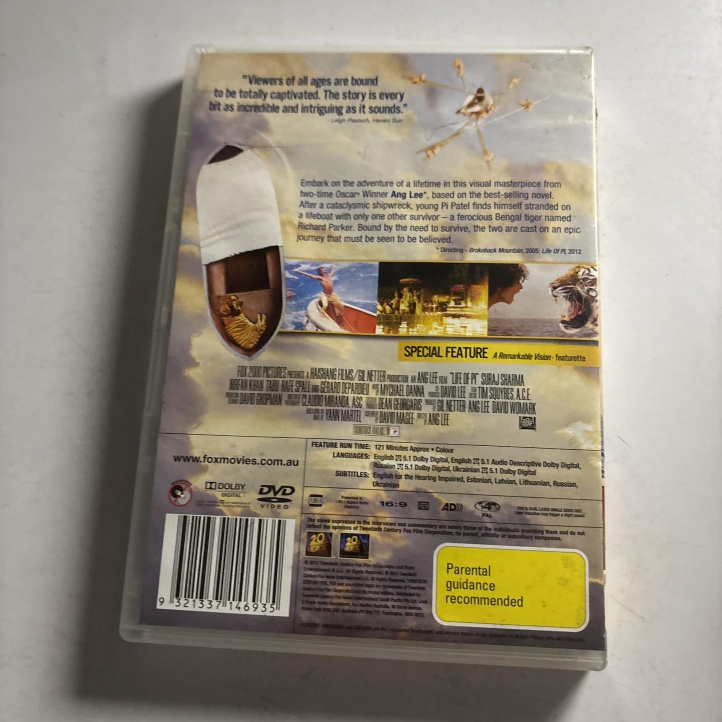 Life Of Pi (DVD, 2012) Region 4