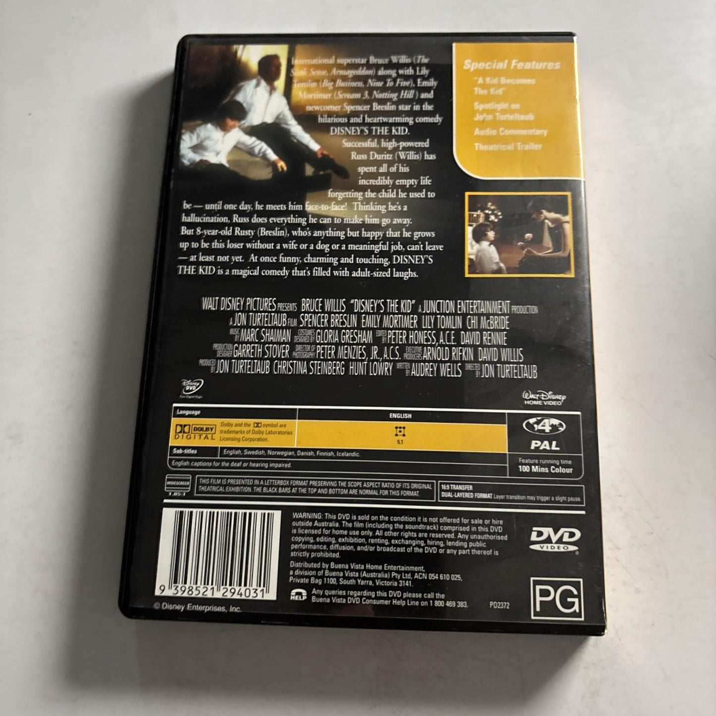 The Kid (DVD, 2000) Bruce Willis Region 4