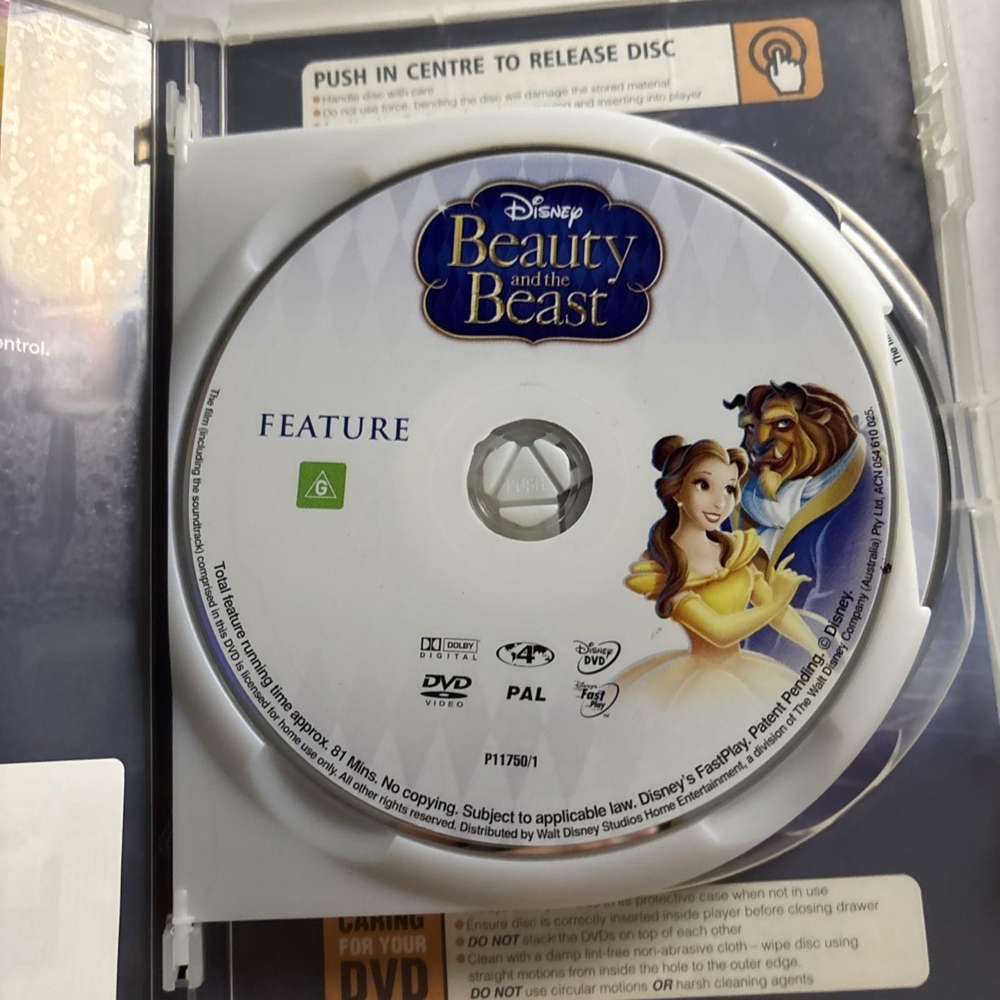 Disney Beauty And The Beast (DVD, 1991, 2-Disc Edition) Animation Region 4