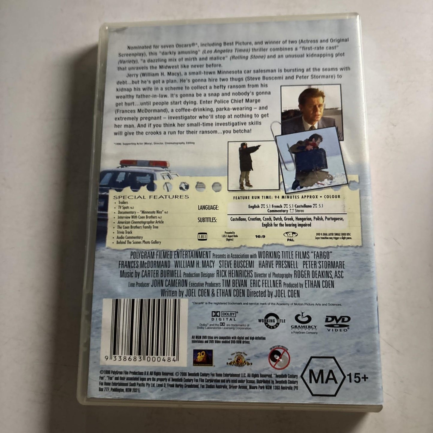 Fargo (DVD, 1996) Frances McDormand Region 4