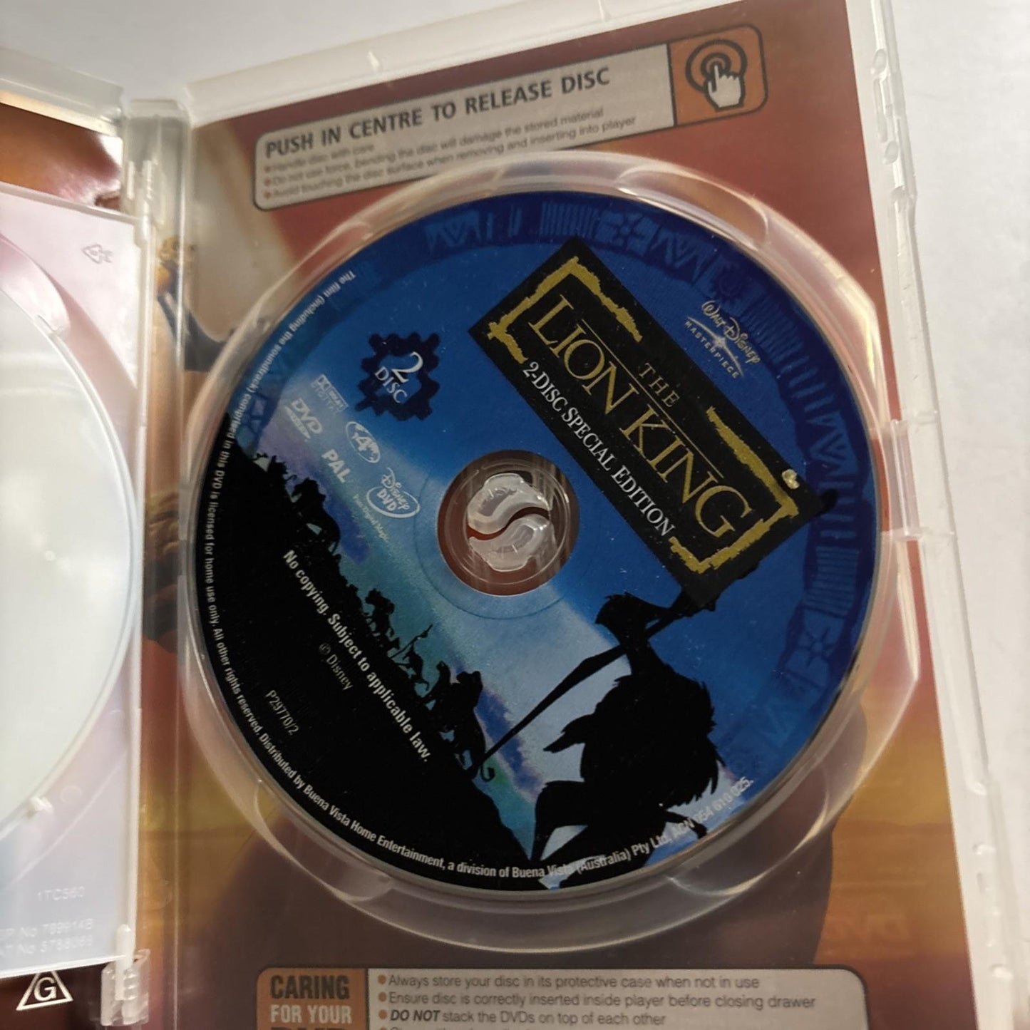 The Lion King Special Edition (DVD, 1994, 2-Disc) Disney Region 4