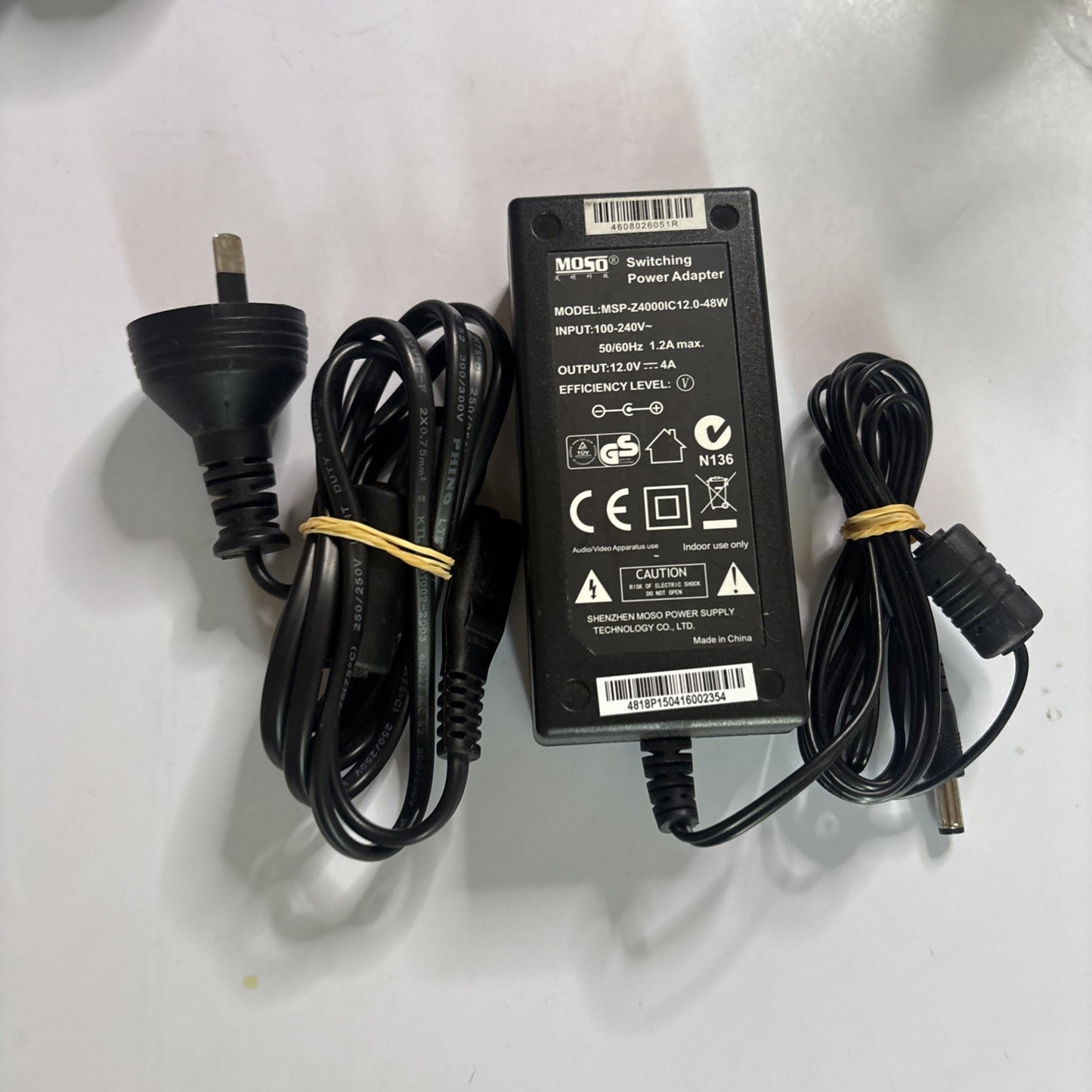 MOSO (MSP-Z4000IC12.0-48W) 12V~4A Switching Power Adapter 5.5*2.1mm