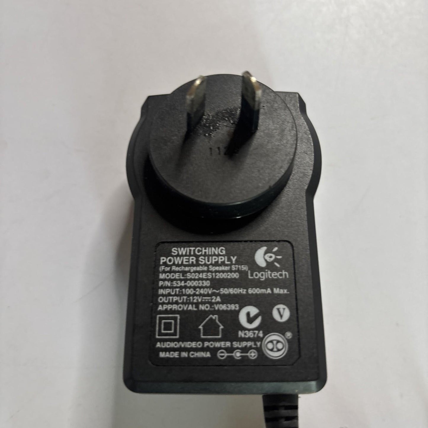 Genuine Logitech Switching Power Supply S024ES1200200 12V 2A