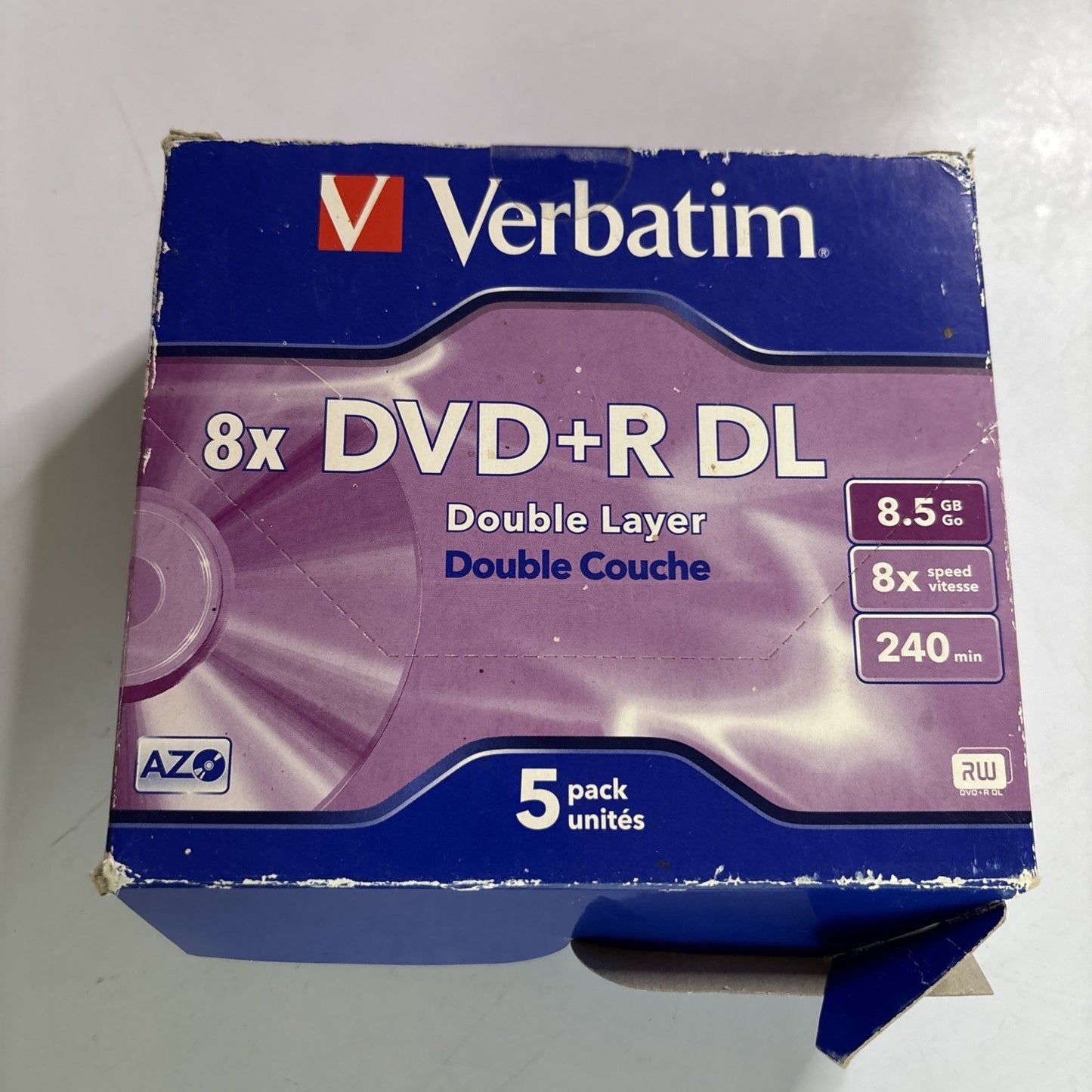 5PK Verbatim DVD+R DL 8.5GB 8x Speed Blank Discs Media/Data Storage w/Jewel Case