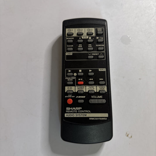 Genuine Sharp RRMCG0178AWSA Remote Control for Audio System Tape CD Radio