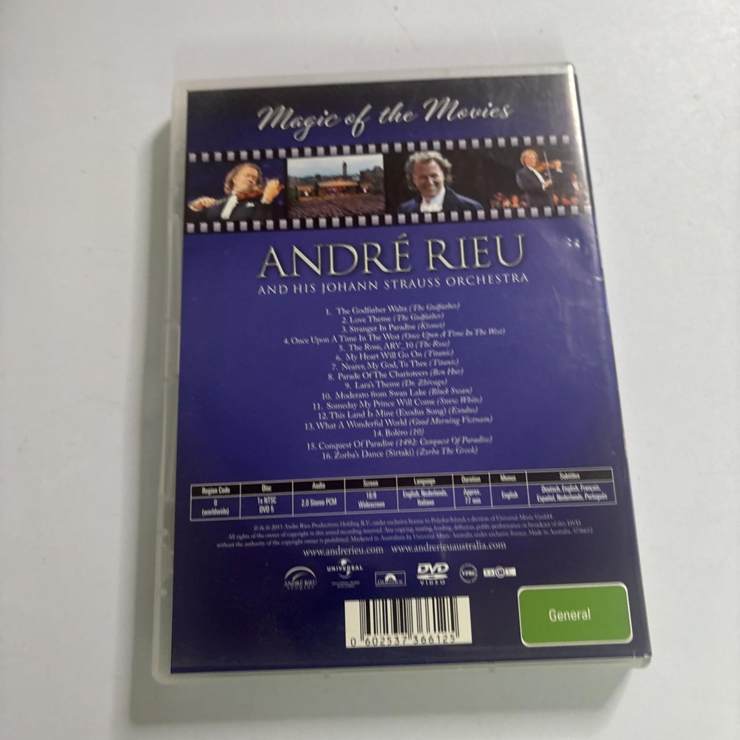 André Rieu - Magic of the Movies (DVD, 2014) All Regions