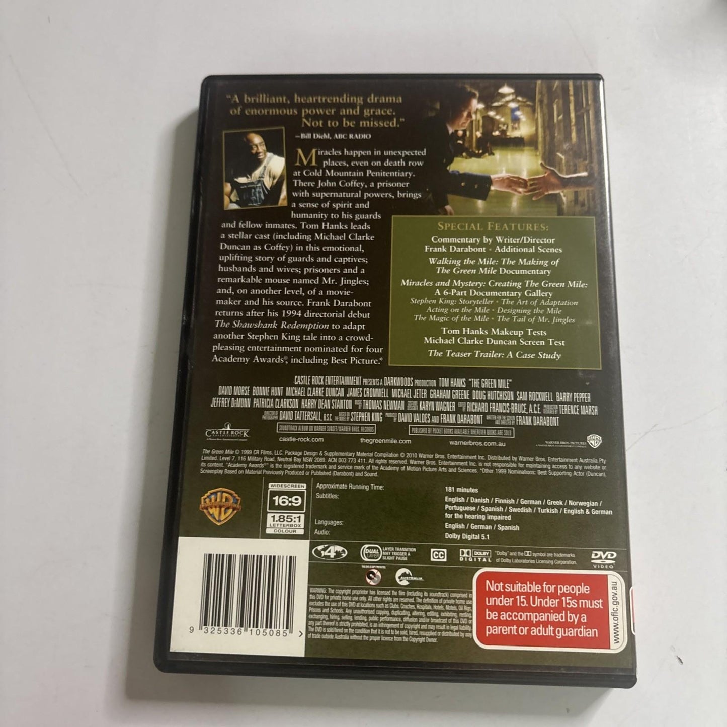 The Green Mile (Special Edition, DVD, 1999) Tom Hanks Region 4