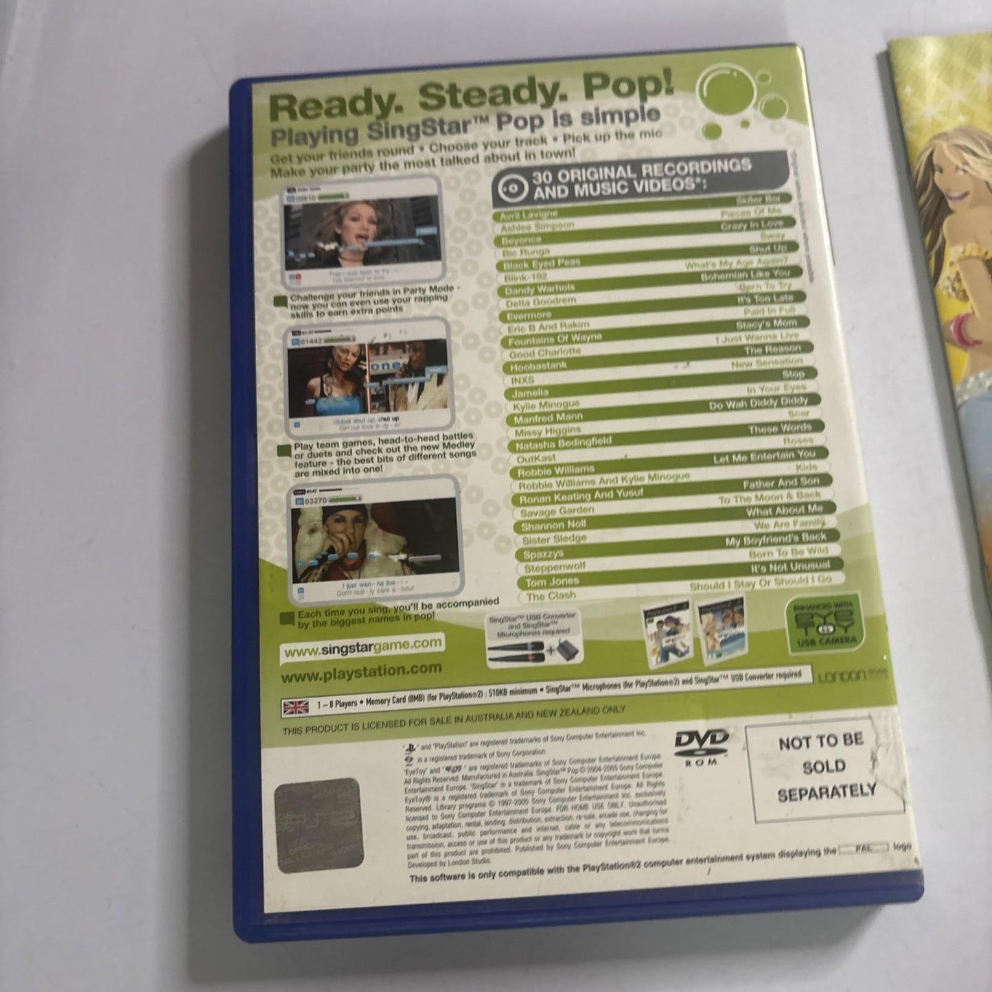 SingStar Pop Sony Playstation 2 PS2 PAL Manual