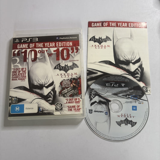 Batman Arkham City : Game of the Year Edition PlayStation 3 PS3 Manual