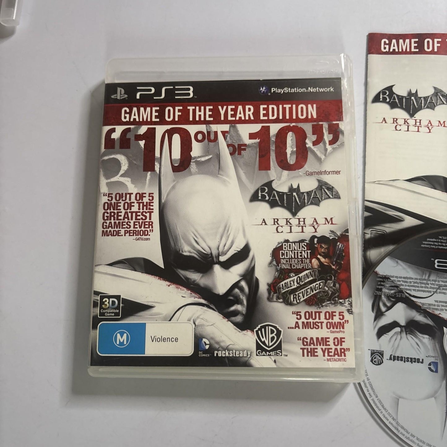 Batman Arkham City : Game of the Year Edition PlayStation 3 PS3 Manual