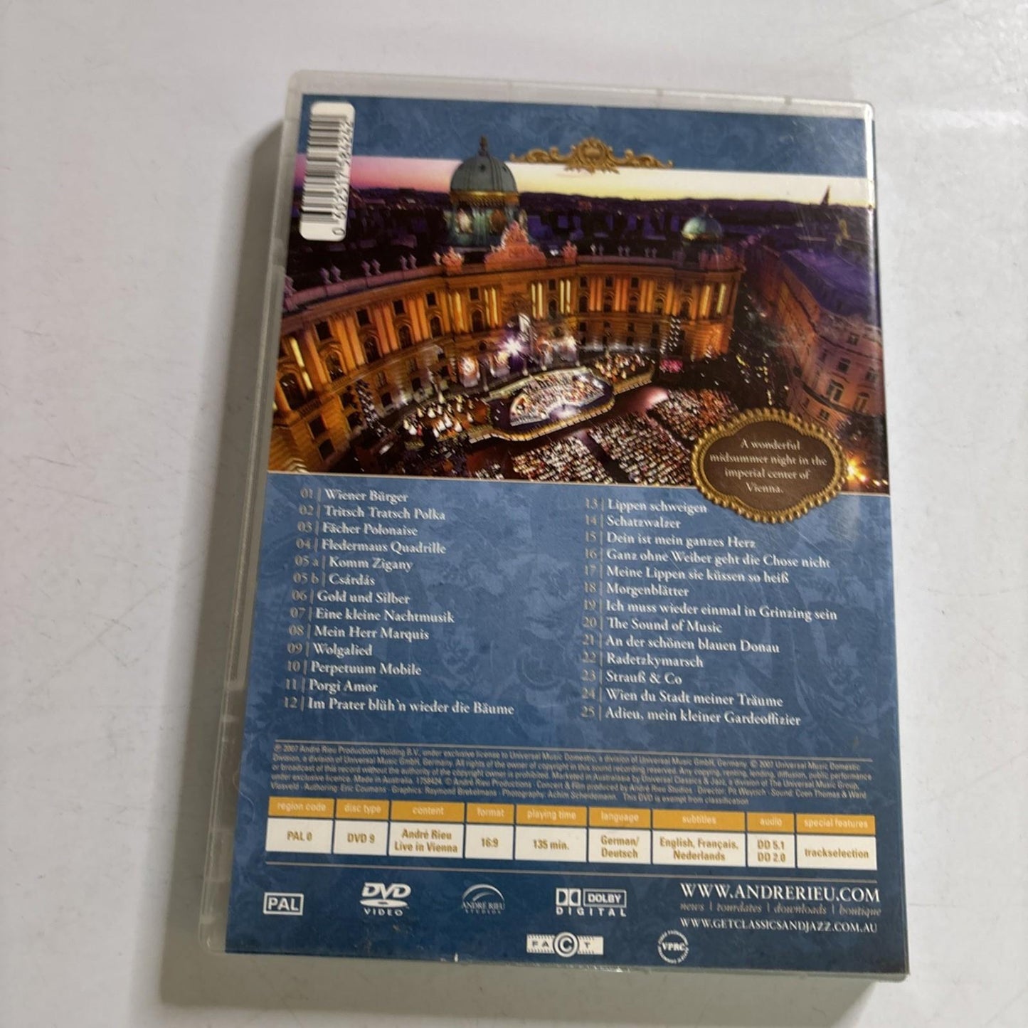 André Rieu - Live in Vienna (DVD, 2008) All Regions