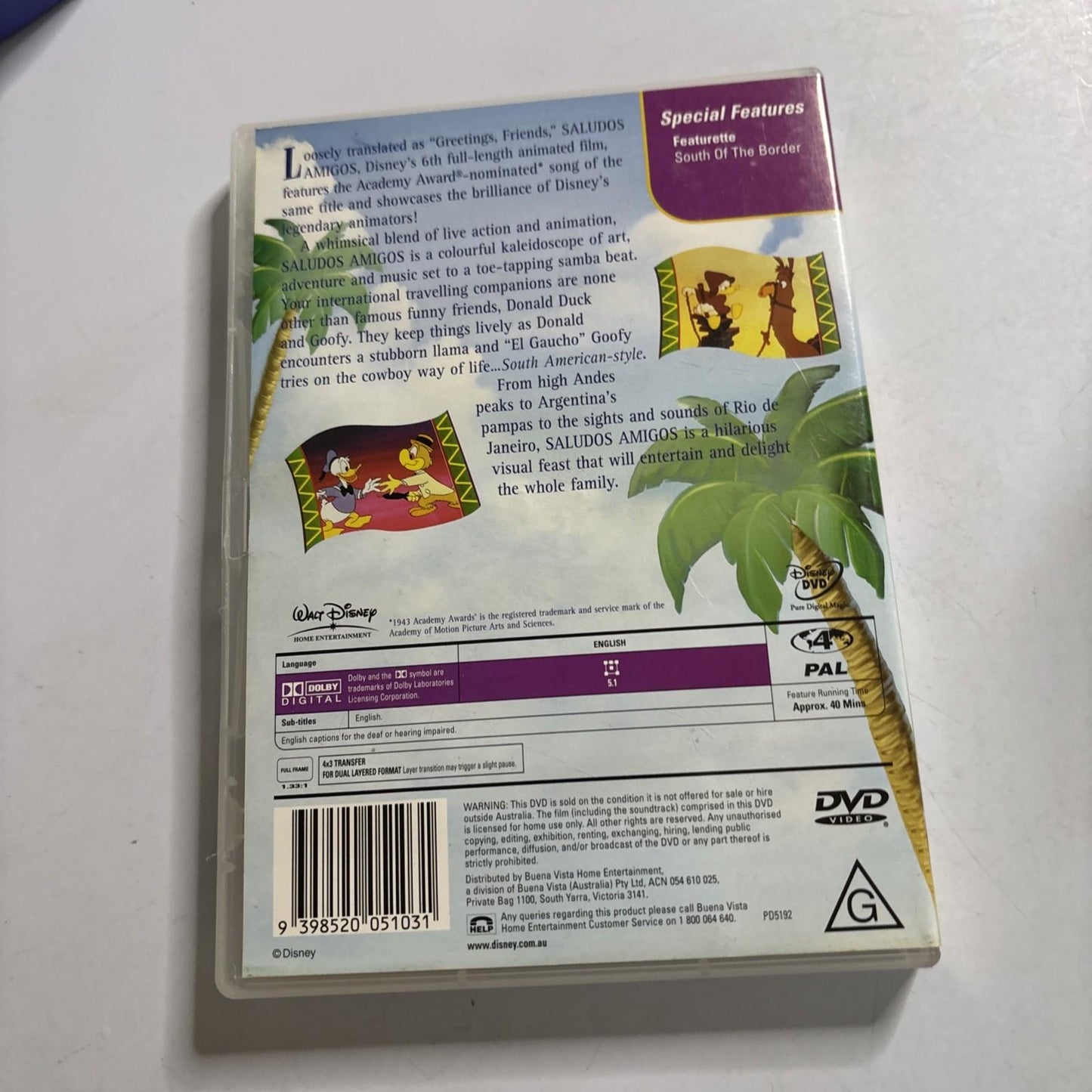 Saludos Amigos (DVD, 1943) Disney Region 4