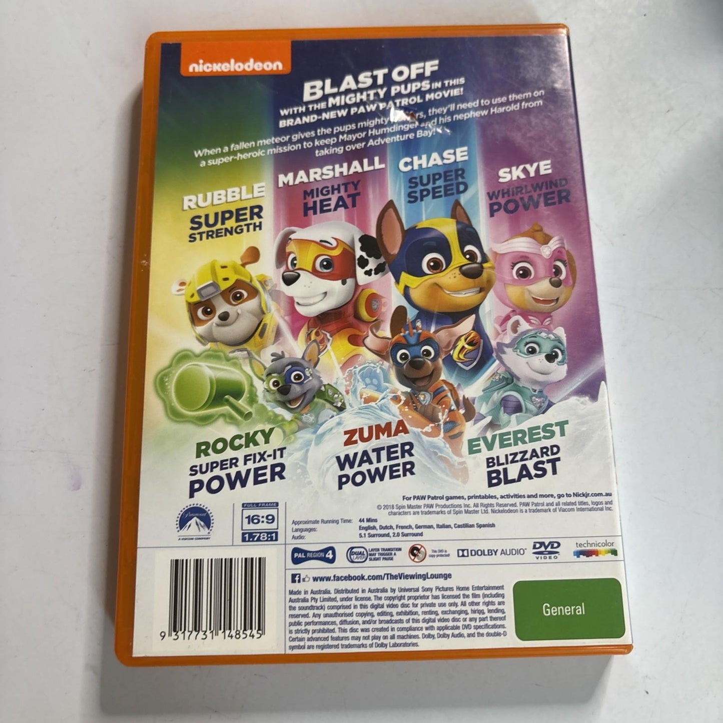 Paw Patrol - Mighty Pups (DVD, 2018) Region 4