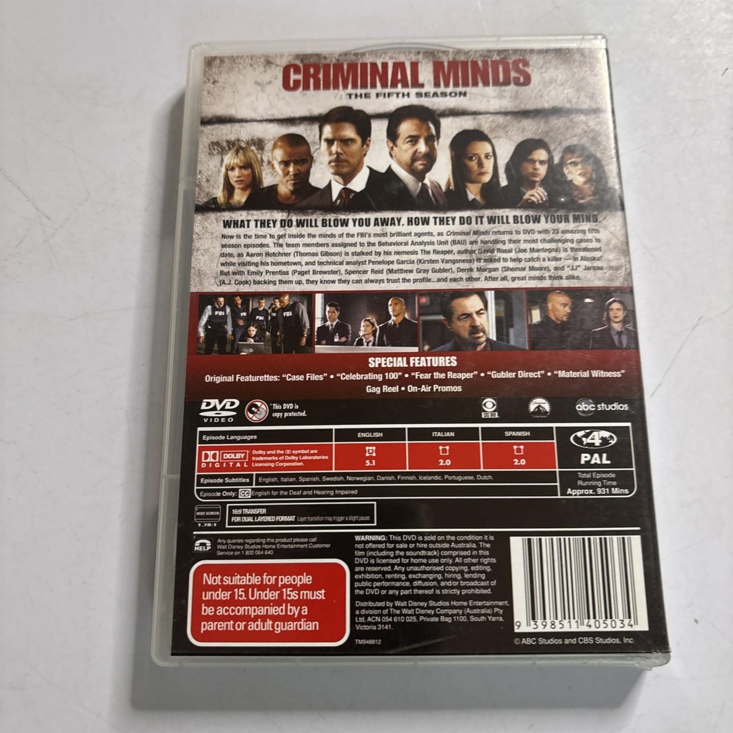 Criminal Minds : Season 5 (DVD, 2009) Region 4