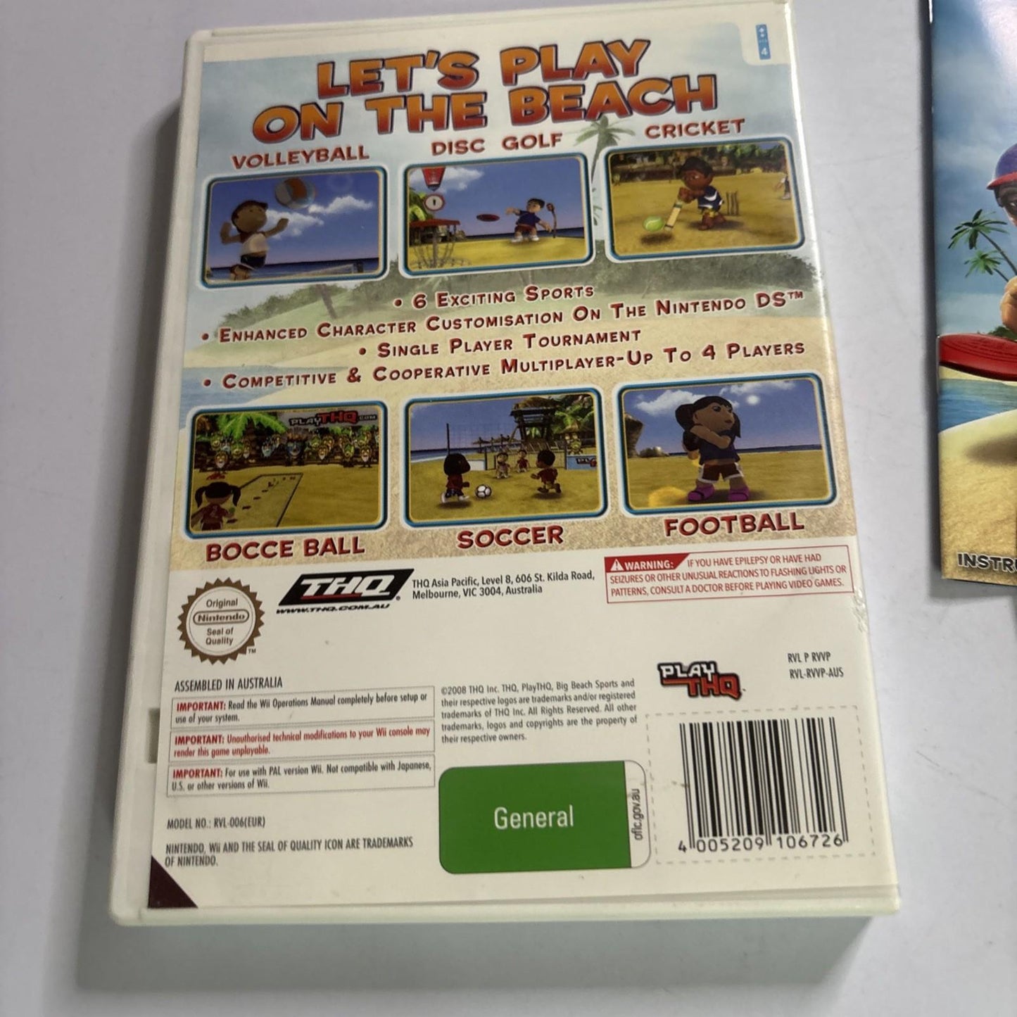 Big Beach Sports Nintendo Wii PAL Game