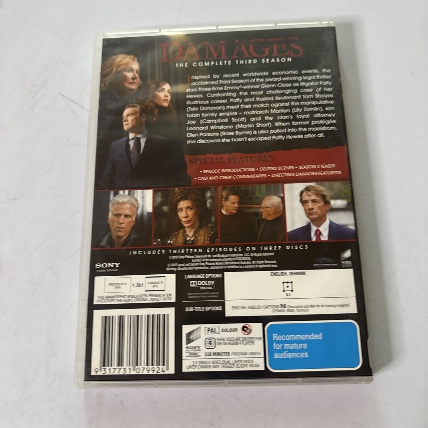Damages : Season 3 (DVD, 2009) Region 4