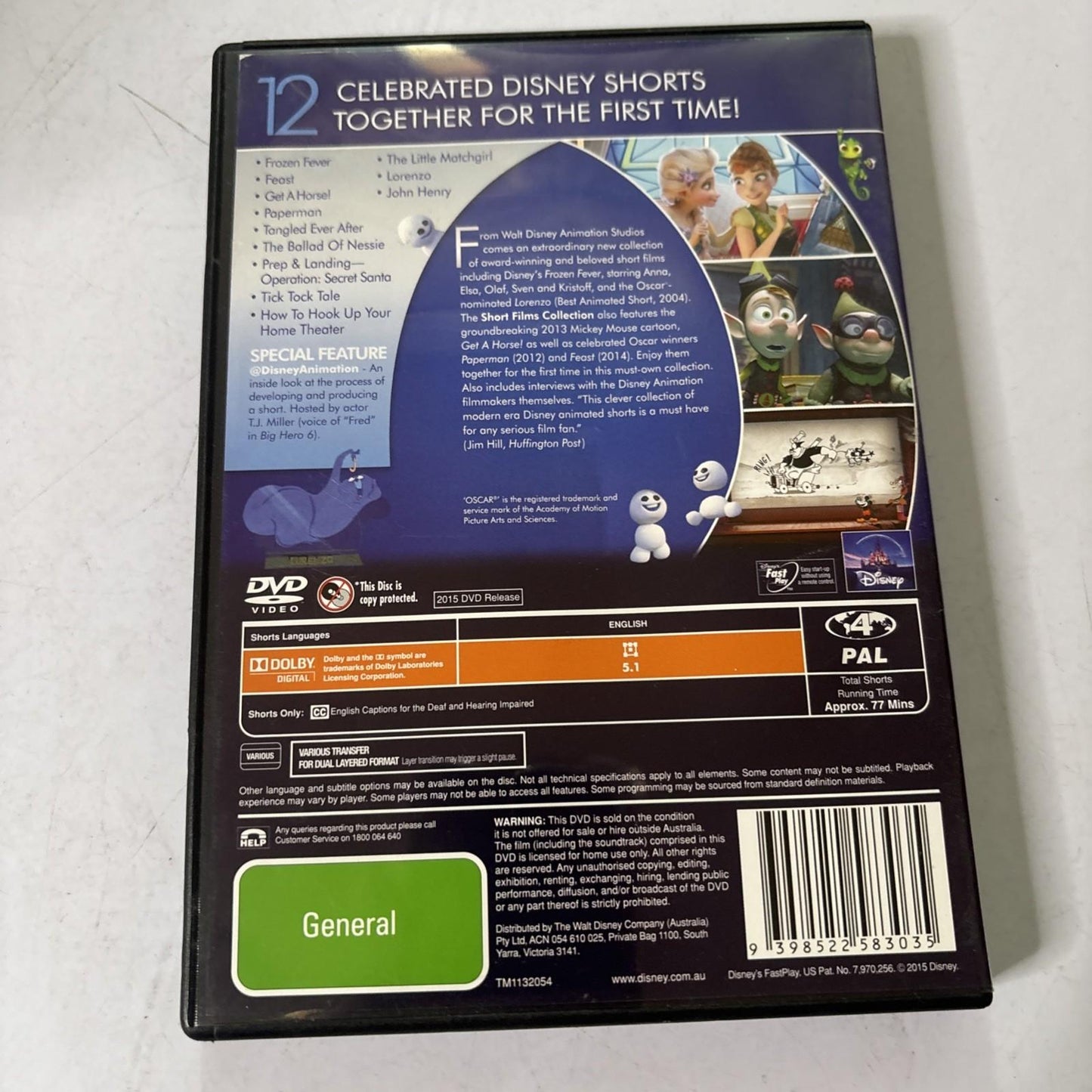 Walt Disney Animation Studios - Short Films Collection (DVD, 2015)  Region 4