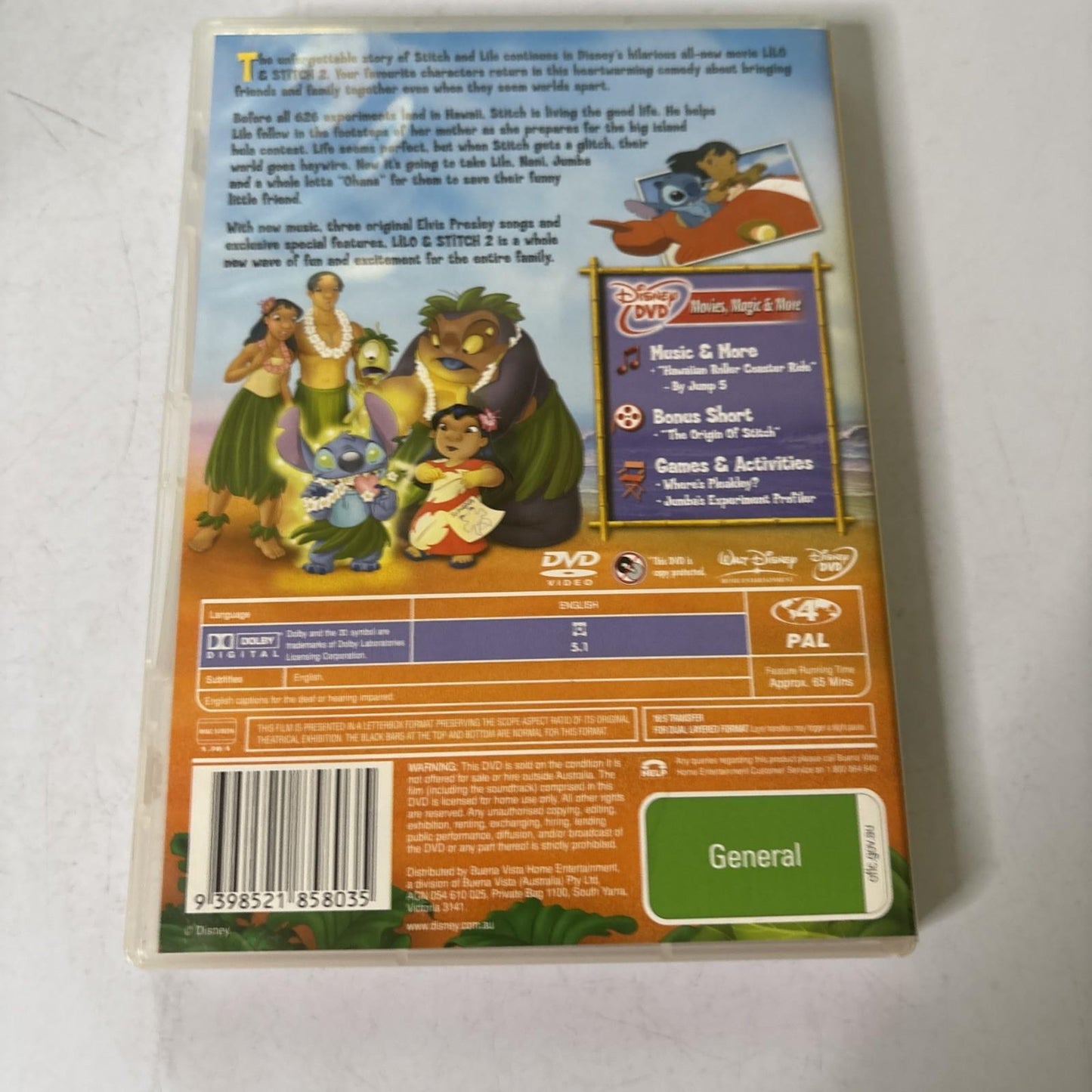 Lilo & Stitch 2 - Stitch Has A Glitch (DVD, 2005) Disney Animated Region 4