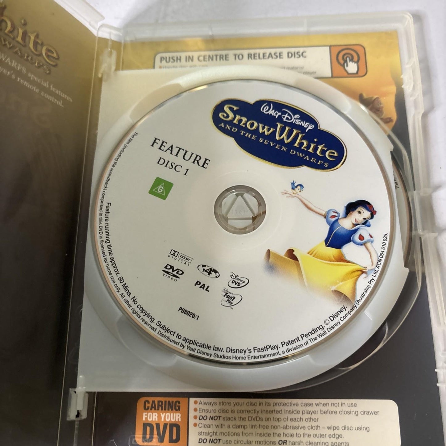 Snow White and the Seven Dwarfs (DVD, 1937) Region 4