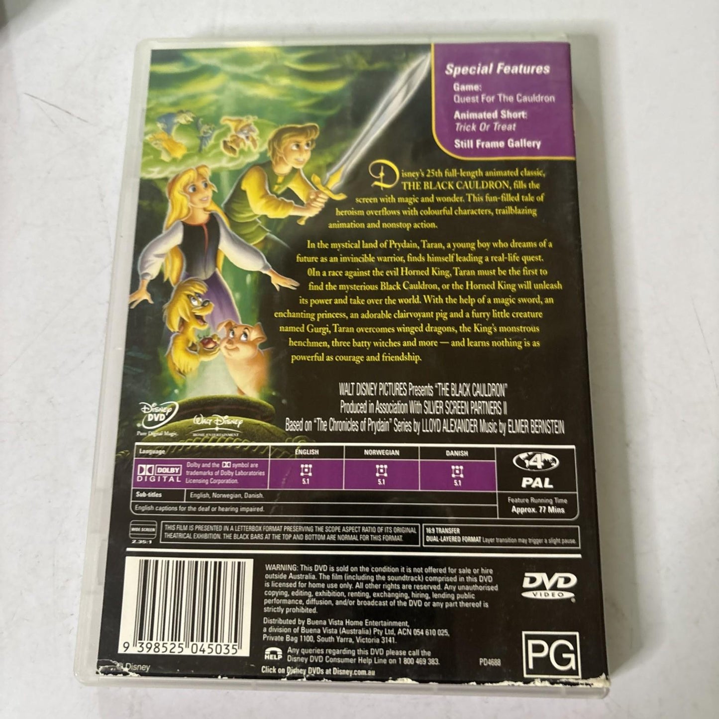 The Black Cauldron (DVD, 1985) Disney Region 4