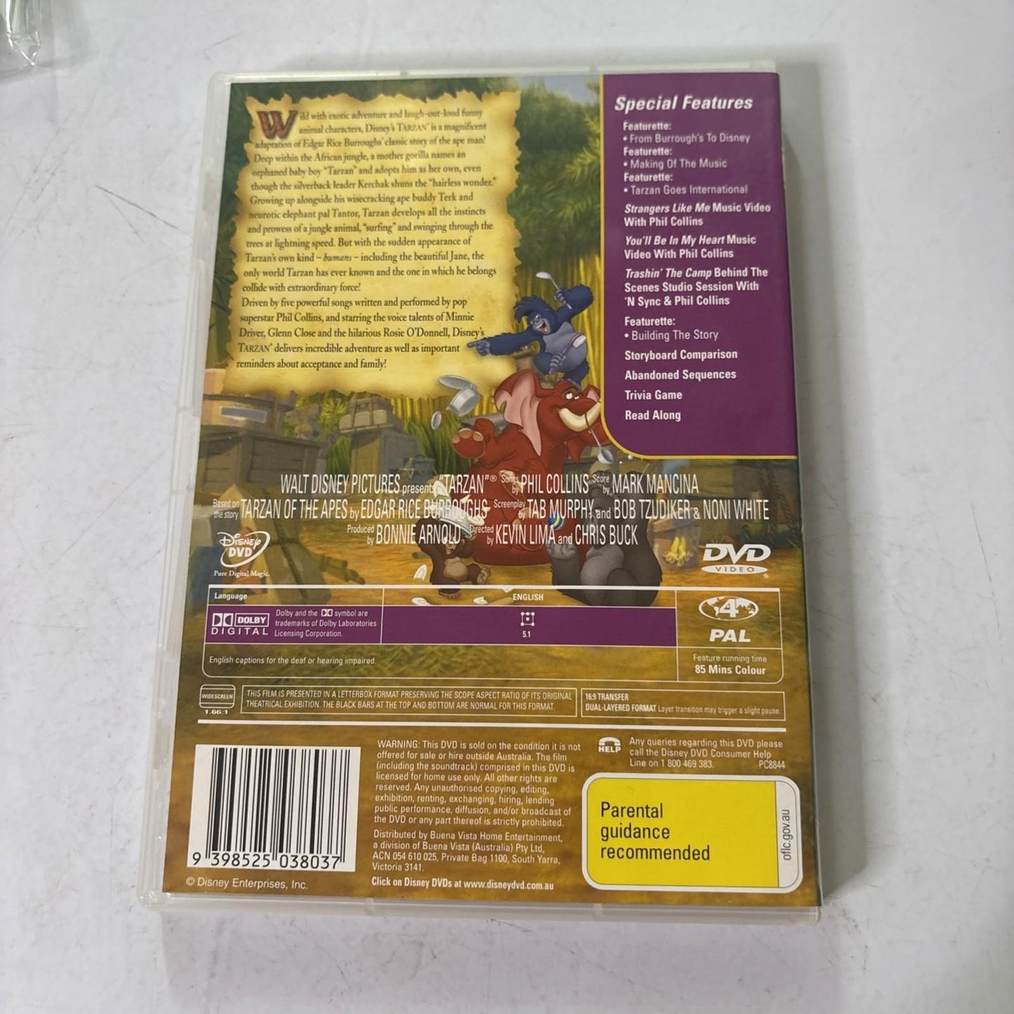 Tarzan (DVD, 1999) Disney Region 4