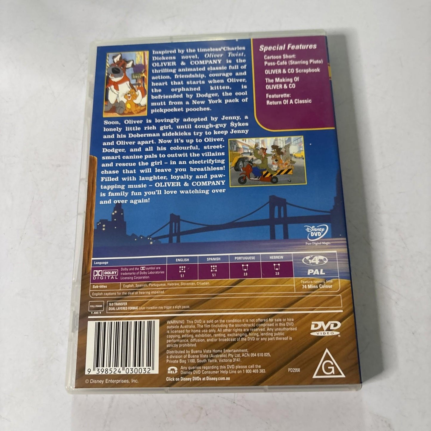 Oliver & Company (DVD, 1988) Disney Region 4 NEW