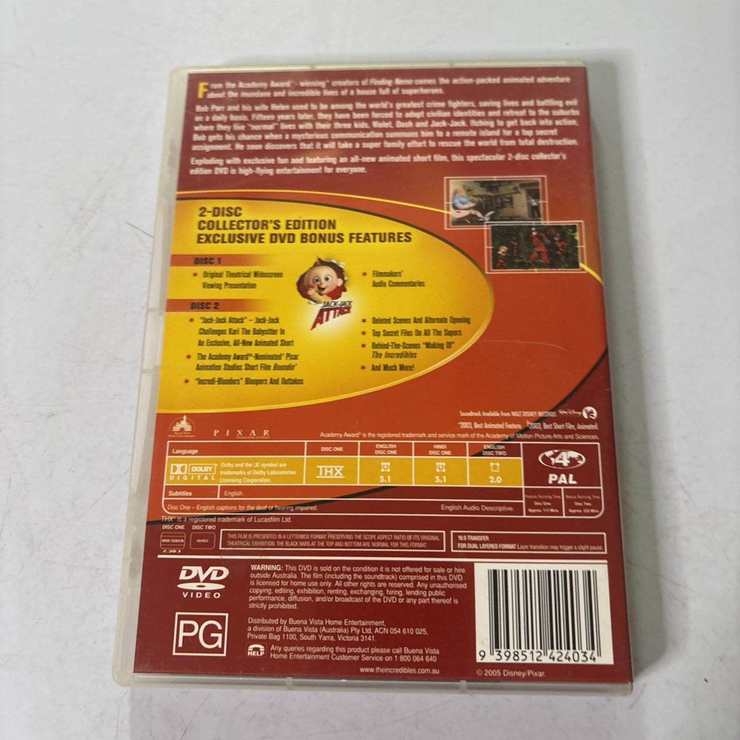 The Incredibles (DVD, 2004)  Disney Region 4
