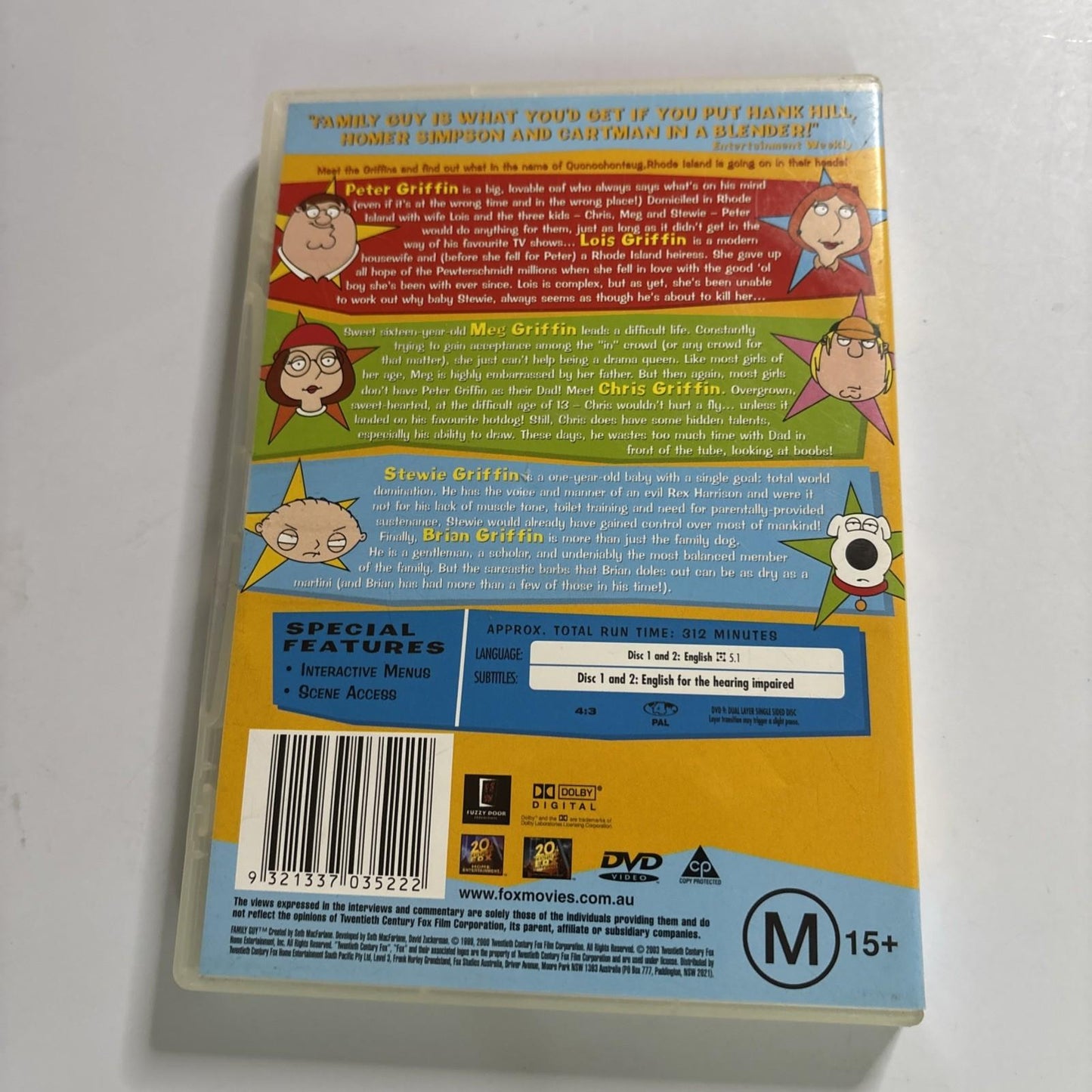 Family Guy : Season 1 (DVD, 1999) Region 4