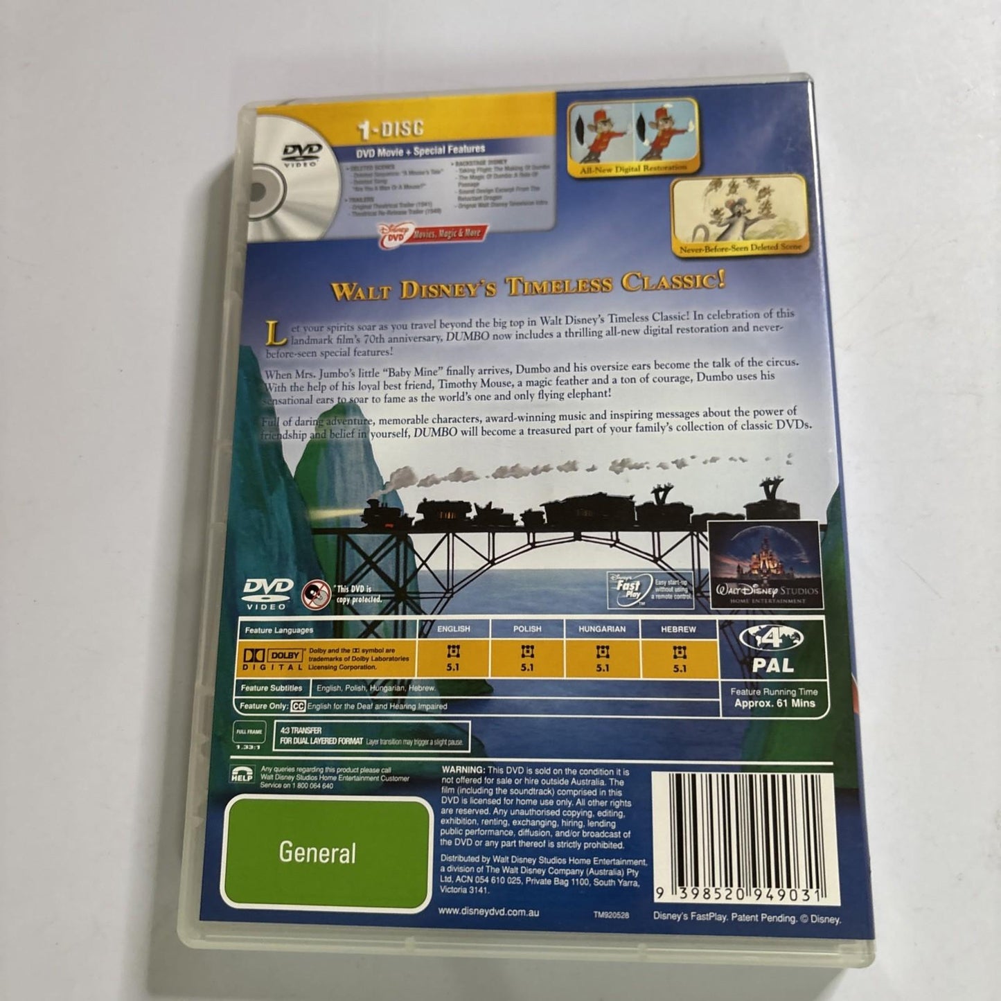 Dumbo (Special Edition, DVD, 1941) Region 4