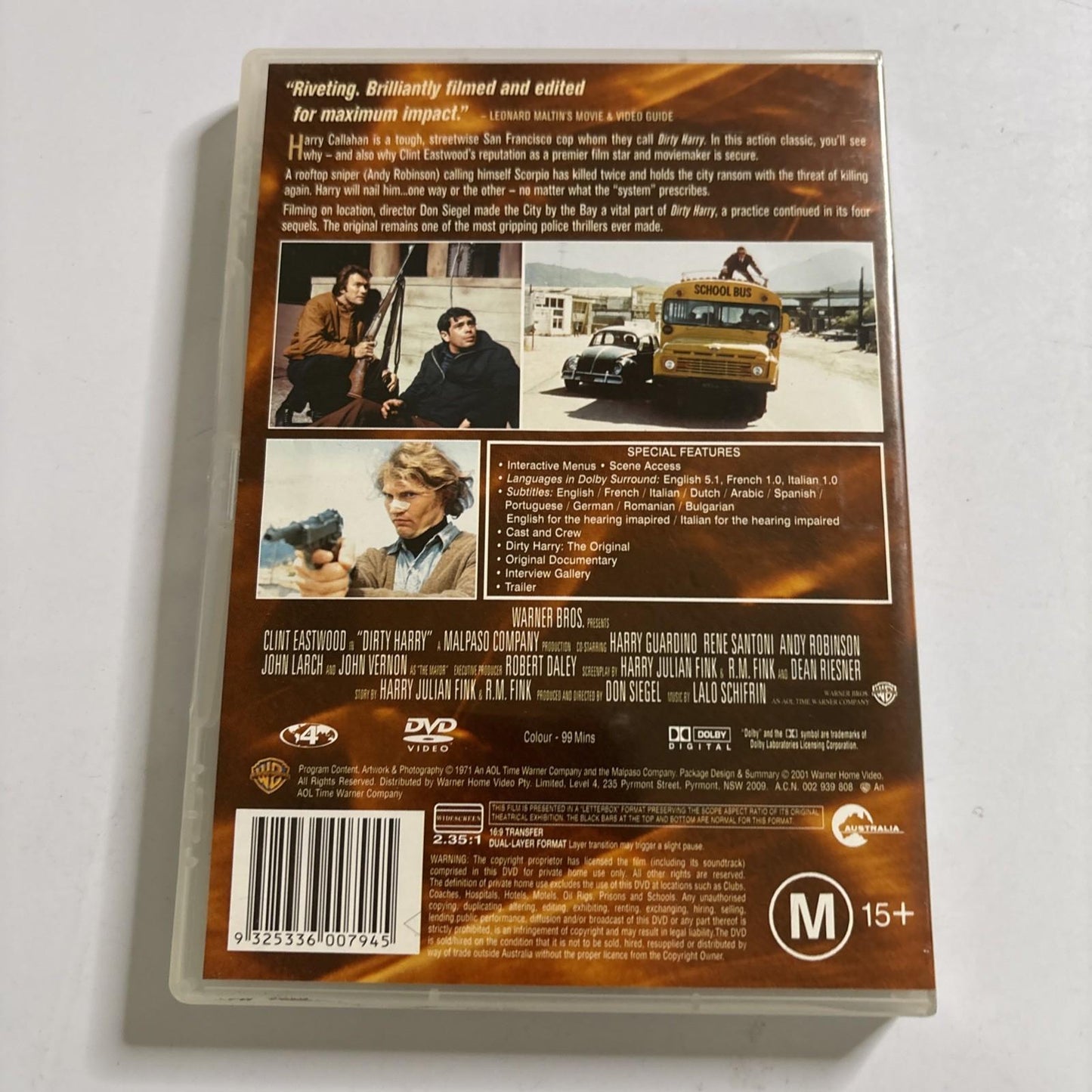 Dirty Harry (DVD, 1971) Clint Eastwood Region 4