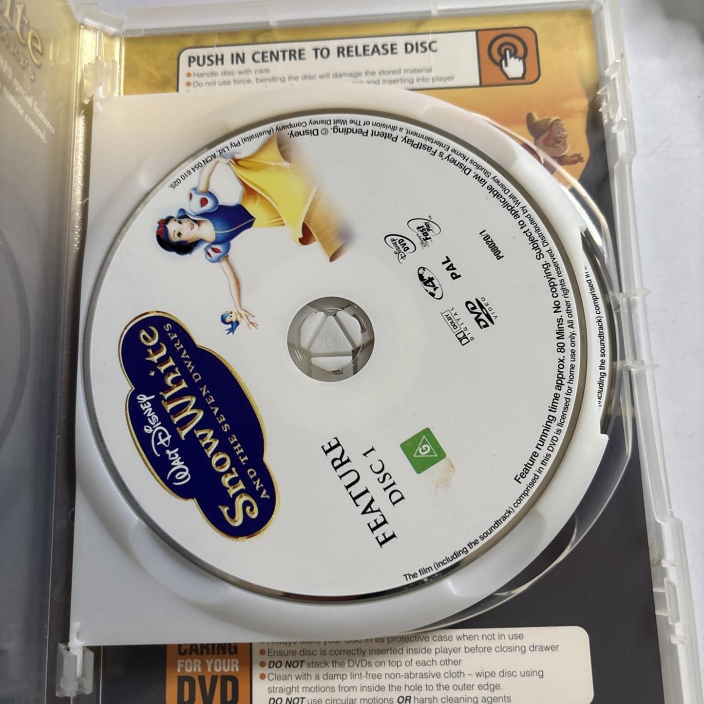 Snow White and the Seven Dwarfs (DVD, 1937) Disney Region 4