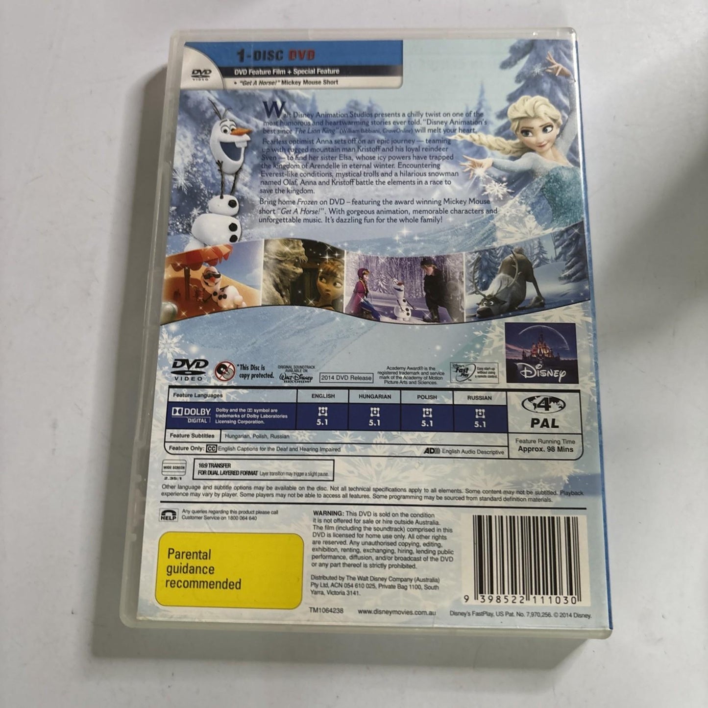 Frozen (DVD, 2013) Disney Region 4