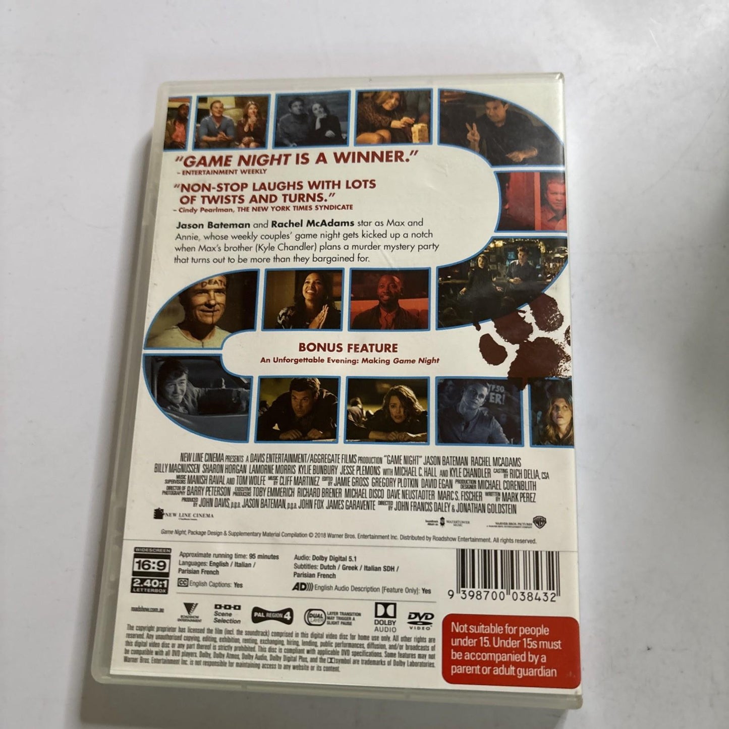 Game Night (DVD, 2018) Jason Bateman, Rachel McAdams Region 4 NEW