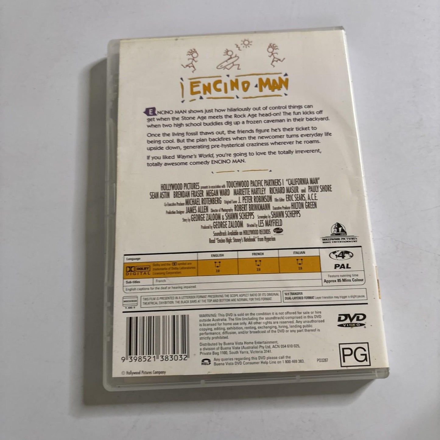 Encino Man (DVD, 1992) Brendan Fraser Region 4