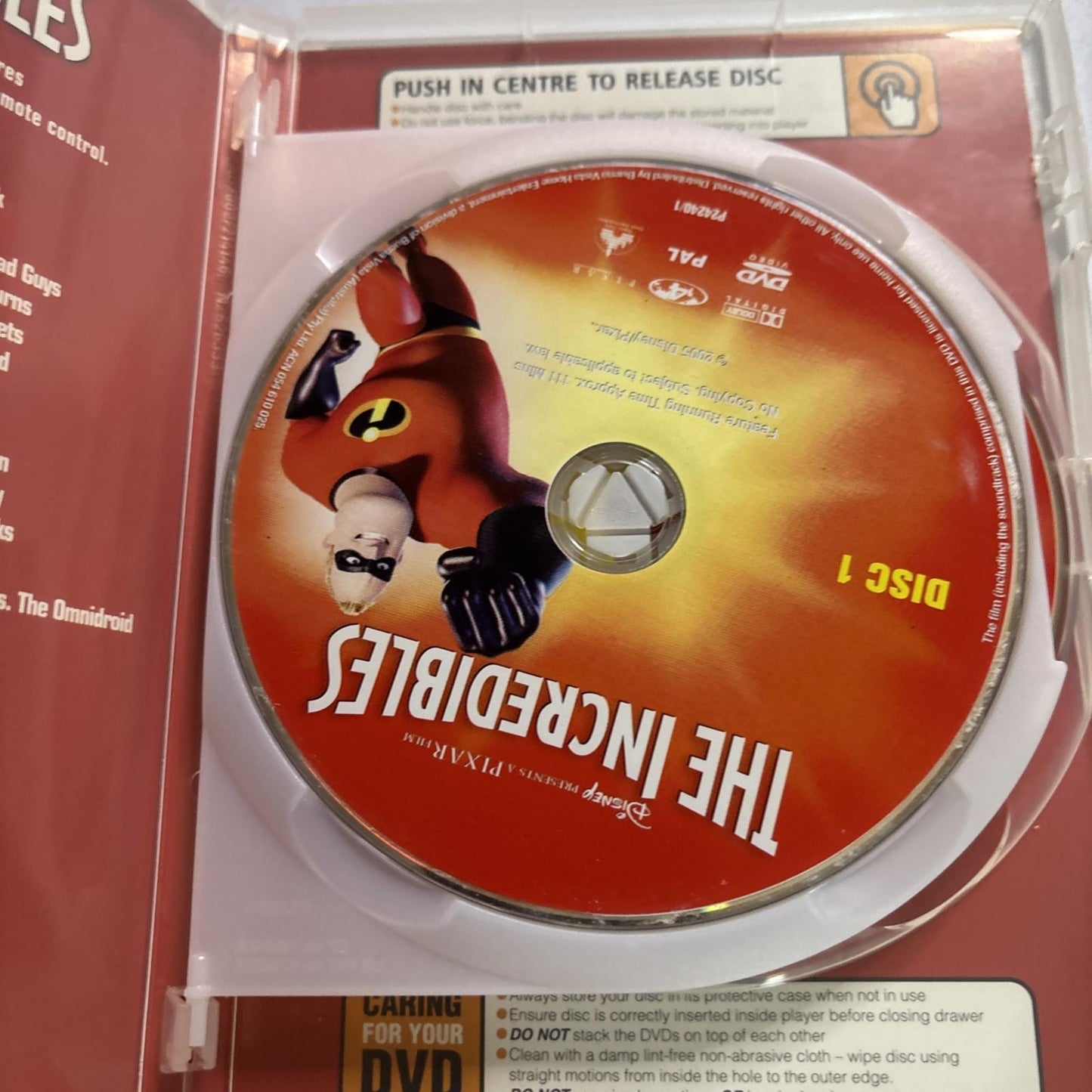 The Incredibles | Pixar Collection (DVD, 2004) Region 4