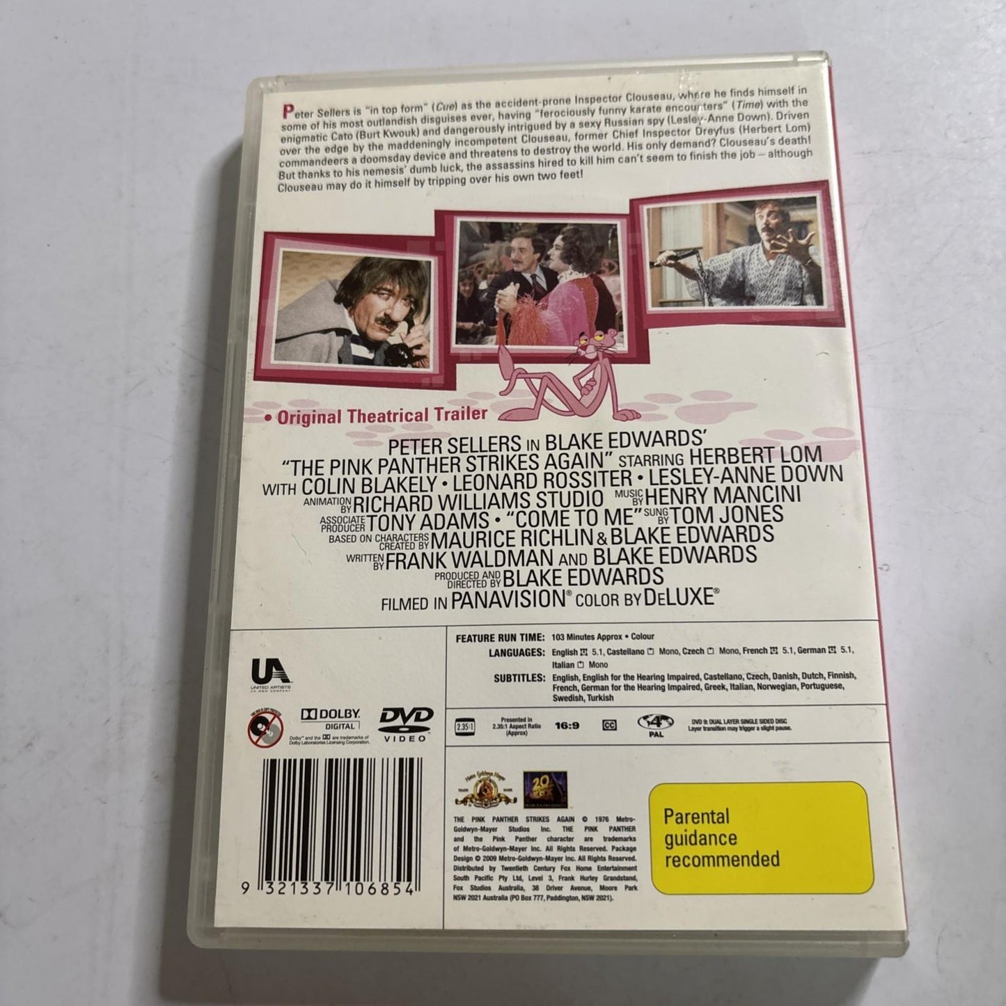 The Pink Panther Strikes Again (DVD) Peter Sellers  Region 4