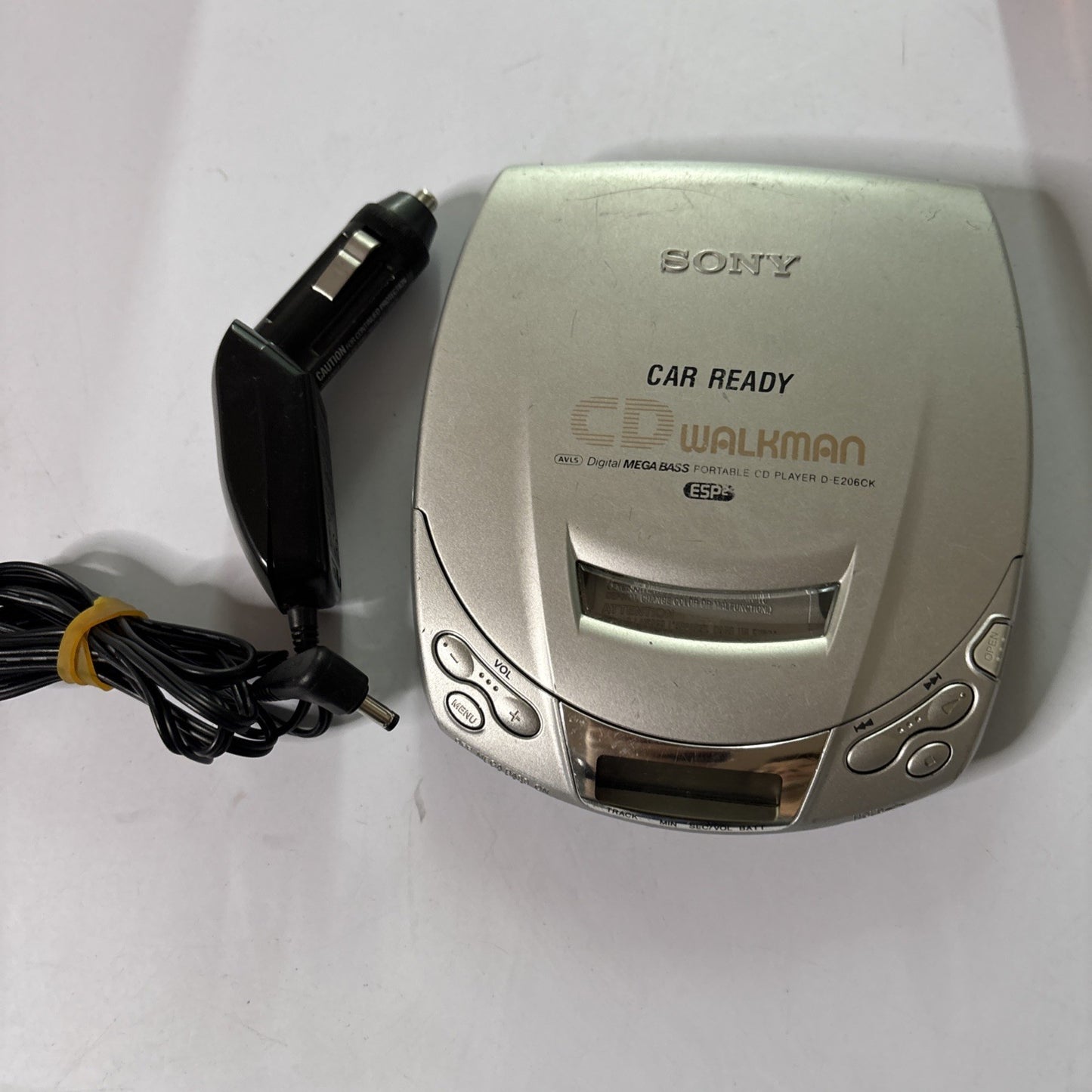 Sony Walkman CD Player D-E206CK With Car Adapter