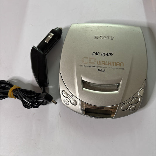 Sony Walkman CD Player D-E206CK With Car Adapter