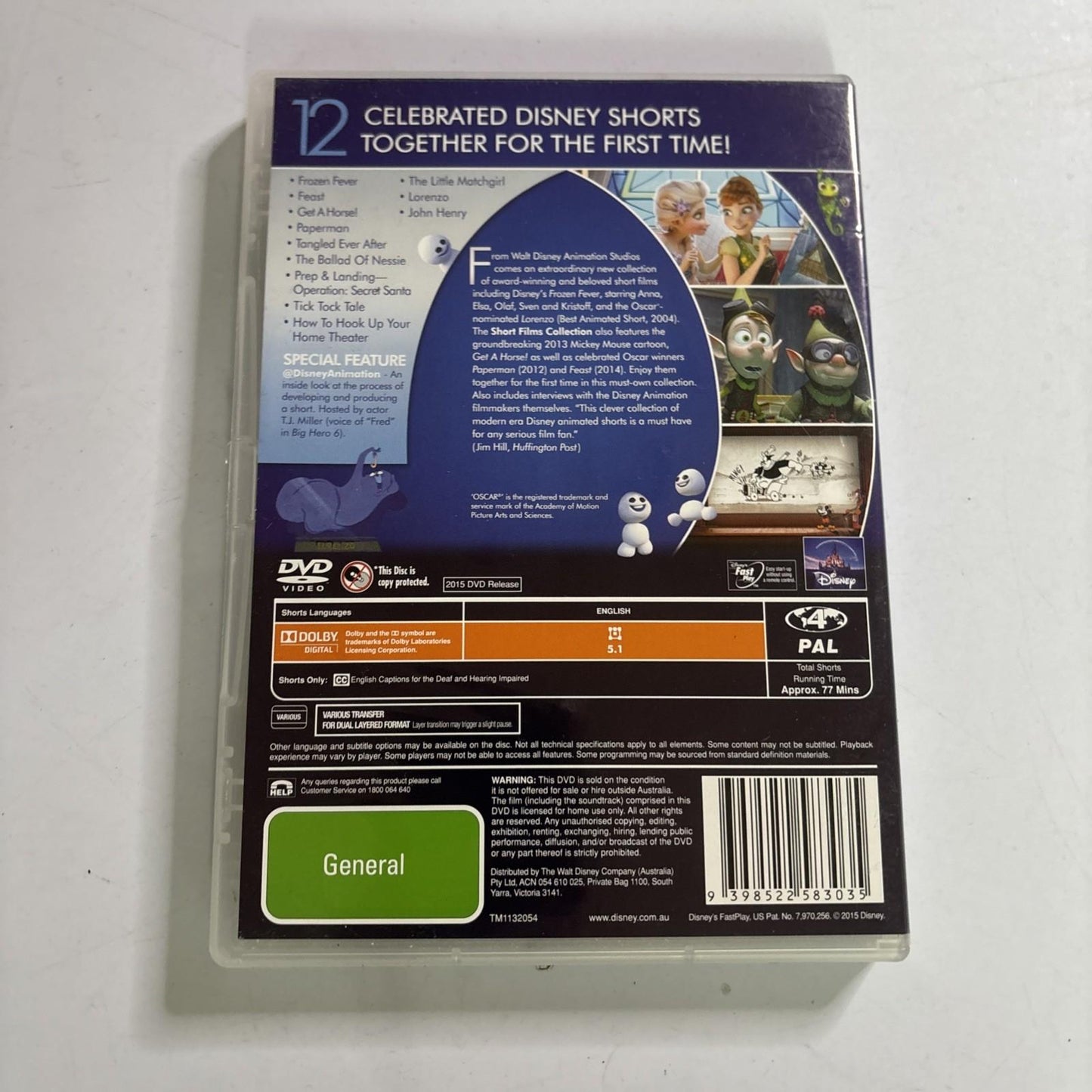 Walt Disney Animation Studios - Short Films Collection (DVD, 2015) Region 4