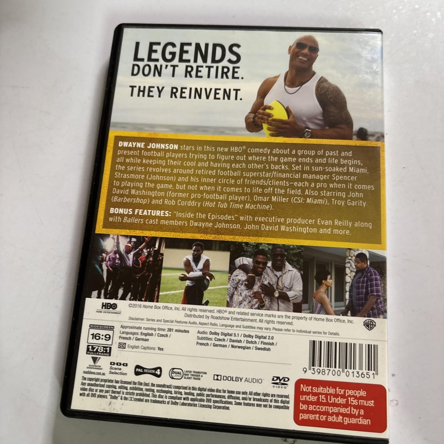 Ballers : Season 1 (DVD, 2015) Dwayne Johnson Region 4 NEW