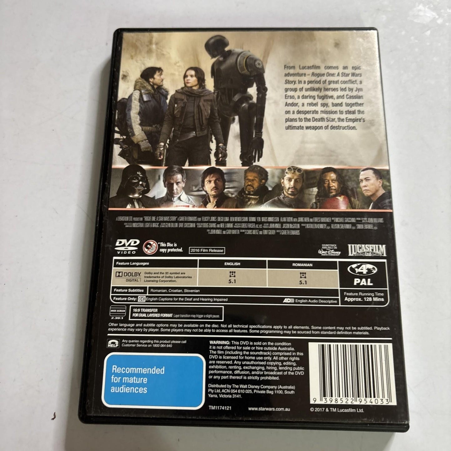 Rogue One - A Star Wars Story (DVD, 2016) Region 4 NEW