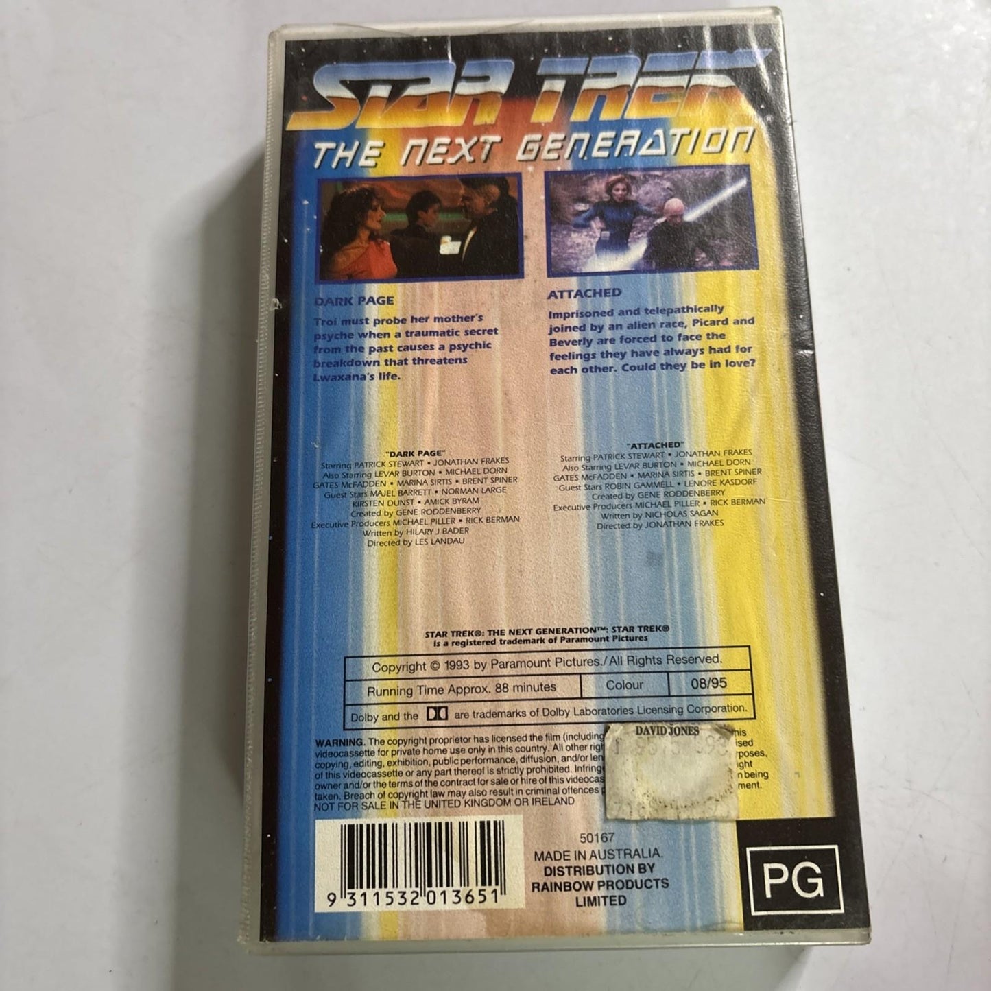 Star Trek: The Next Generation - Dark Page & Attached (VHS, 1993) PAL