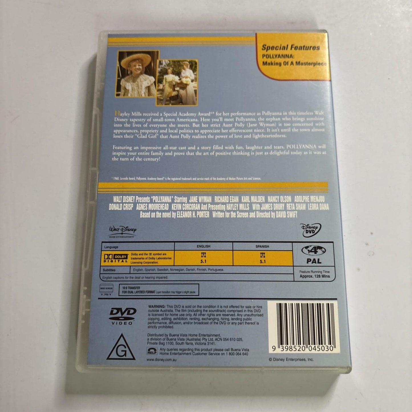 Pollyanna (DVD, 1960) Disney Region 4
